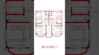 2UNIT 35X31 floor plans  modern house plan floorplan shorts [upl. by Stavro]