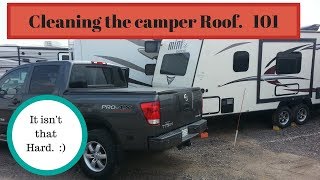 Sealing cracks on a Camper Trailer roof 101 Rockwood Mini Lite [upl. by Brenna]