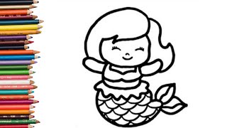 Drawing Hello Kitty But Shes A Mermaid [upl. by Kirschner]