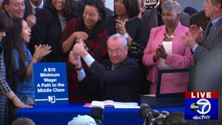 NJ Gov Murphy signs minimum wage bill [upl. by Nylirek]