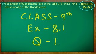 Class  9th Maths  Quadrilaterals  Ex 81 Q no 1 solved ncert cbse [upl. by Cockburn]