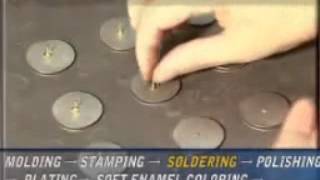 How Custom Lapel Pins Are Made  Stamped Soft Enamel [upl. by Salbu419]