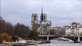 Paris  pont dAusterlitz  pont de Sully  NotreDame de Paris  Seine  France [upl. by Frolick]