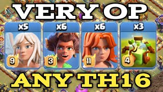 NEW OP ATTACK TH16 ROOT RIDER VALKYRIE WITH OVERGROWTH ATTACK STRATEGY  BEST TH16 ATTACK [upl. by Kinney]