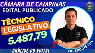 Urgente Concurso Câmara Municipal de Campinas  Técnico Legislativo Análise do Edital [upl. by Henryetta324]