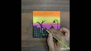 1 Simple canvas board painting canvaspainting [upl. by Lien]