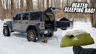 0° Jeep Camping w ONLY Heated Sleeping Bag [upl. by Radborne]