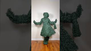 Turning into a bush 🌳 bush hedge shrub sewing halloween diy halloweencostume angemariano [upl. by Just]