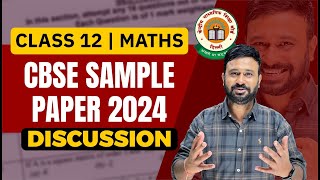 CBSE Sample Paper Discussion Class 12th Maths  Official Sample Paper 2024 Solution [upl. by Bakki730]