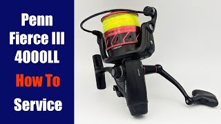 Penn Fierce III 4000LL Live Liner Fishing Reel  How to Service [upl. by Naugal]