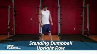 Standing Dumbbell Upright Row  Shoulder Exercise  Bodybuildingcom [upl. by Novihs617]