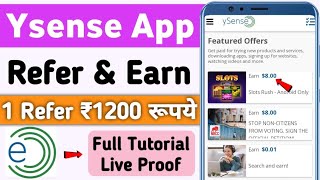 Ysense Refer And Earn  Ysense Referral Kaise Kare  Ysense Referral Earning  Ysense Payment Proof [upl. by Paget661]