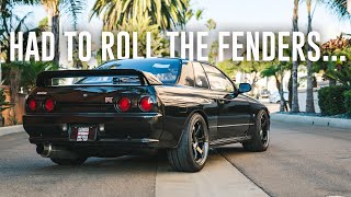 MAKING THE SKYLINE GTR WIDE WHEEL SET UP FIT PERFECT [upl. by Salem]