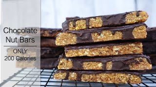 ONLY 200 Calories Chocolate Nut Bars  No bake  Daily Snack [upl. by Petersen10]