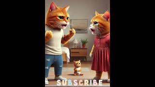 Meow Meow Meow  Parents Fight Sad Story  Meow  meow meowstory cutcatvideo catlover ytshorts [upl. by Ilwain359]