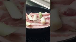 삼겹살 GrilledPorkBelly Tefal asmr bacon samgyeopsal shorts cooking mukbang [upl. by Starlene598]