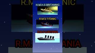 Titanic Britannic lusitania sinking animation animation viralvideo [upl. by Allesor]