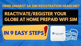 PAANO IREACTIVATE O IREGISTER ANG GLOBE AT HOME PREPAID WIFI SIM  HOW TO REACTIVATEREGISTER SIM [upl. by Memory743]