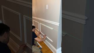 Easy DIY wainscoting to add some class to this dining room diy wainscoting moulding diyprojects [upl. by Fullerton989]