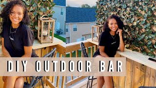 DIY OUTDOOR BAR  Deck Transformation On A Budget [upl. by Levy]