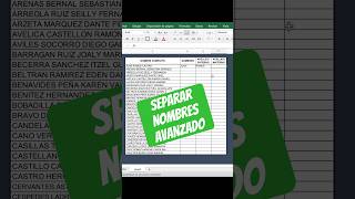 Separar nombres y apellidos en Excel office365 excel [upl. by Albina]