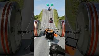 Reverse Cars vs Chain Bollards Crashshorts beamngdrive shortvideo [upl. by Shah298]