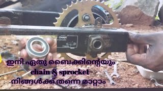 Bike chainsprocket amp Sprocket Bearing Replacement At HomeUnicorn 150🔥🔥 [upl. by Yelnahs]