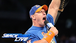 John Cena returns to SmackDown LIVE as a 16time World Champion SmackDown LIVE Jan 31 2017 [upl. by Noemys]