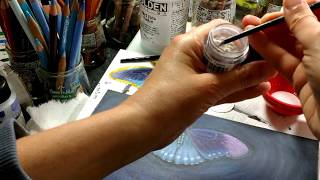 How to use Jacquard Pearl Ex Powdered Pigments with Colored Pencil [upl. by Hoagland]