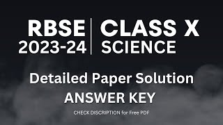 CLASS 10 Half Yearly Exam 202324 RBSE  SCIENCE detailed Paper solution 👈👈 [upl. by Ikiv]