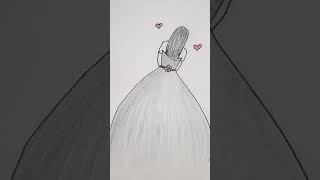 Easy Girl Backside Drawing Girl Drawing Step By Step drawing subscribers [upl. by Yenatirb675]