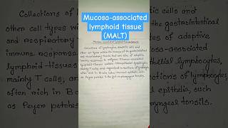 mucosa associated lymphoid tissue maltimmunology zoology biologyshortsfeed shorts [upl. by Llehsyar]