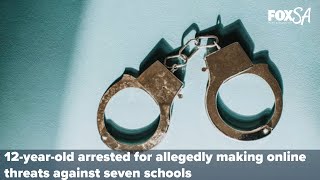 12yearold arrested for allegedly making online threats against seven schools [upl. by Brinn836]