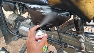 hero honda splendor plus side panel spray painting in black 39 [upl. by Pansir]