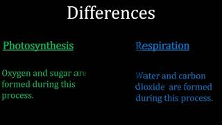 Differences between Photosynthesis and Respiration [upl. by Adiehsar]