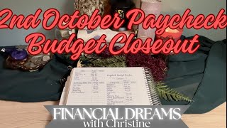 2nd Paycheck of October Budget Closeout  Debt Free amp Savings Journey  Zero Based Budget [upl. by Dunaville]