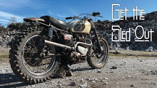 Sled Therapy in an Abandoned Quarry  1957 Triumph Desert Sled [upl. by Eilesor]