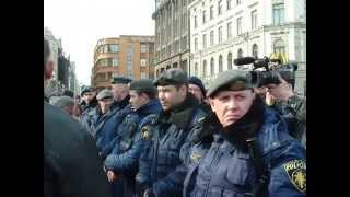 16032005Procession of Latvian Waffen SS legion in Riga Arrest of antifascists [upl. by Eeliab]