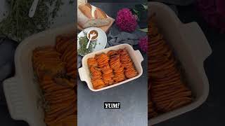 How to Bake Sweet Potatoes Slices with Garlic Thyme Butter  Easy Christmas Side Dish Recipe [upl. by Nance199]