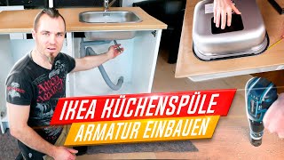 Ikea Küchenspüle einbauen Ikea Armatur montieren Ikea Knoxhult Spülenschrank 30326790 [upl. by Barbara-Anne]