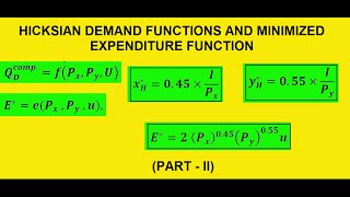 Hicksian Demand Function and Minimized Expenditure FunctionPartII [upl. by Rellek]