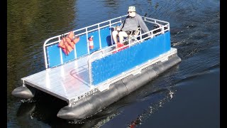 Tiny Pontoon Boats demo video for 6x11 mini pontoon boat kit [upl. by Egan]