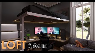 ULTIMATE GAMING BEDROOM  LOFT BEDROOM  Aesthetic Small Bedroom Makeover  DIY [upl. by Akinihs403]