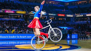 Supergirl flying with bike 😳 NBA Halftimeshow Pacers  Unedited Video  Violalovescycling [upl. by Thapa]