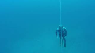 Freedive Gili Level Three Day 4 40m constant weight dive [upl. by Euqinim681]