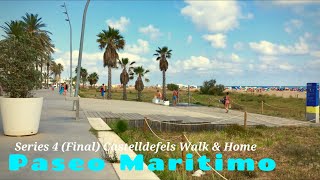 Barcelona Street Walk 4 Paseo Maritimo Castelldefels Beach amp Taking a Train [upl. by Norford437]