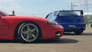 Buschur built EVO vs 3000GT VR4 battle royale [upl. by Tigdirb]