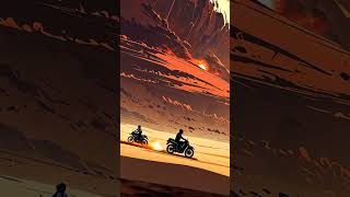 Futuristic Desert Adventure Race Through Endless Sands 4K Anime Scene [upl. by Woodrow23]