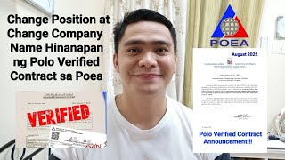 CHANGED POSITION BUT SAME EMPLOYER HINANAPAN NG POLO VERIFIED CONTRACT SA POEA  POEA APPOINTMENT [upl. by Ulane]