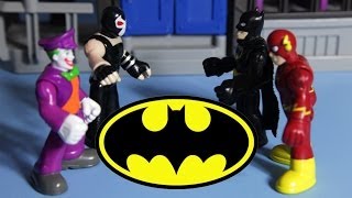 Batman and Flash vs Joker and Bane imaginext toys [upl. by Nelag582]